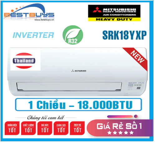 Điều hòa Mitsubishi Heavy 18000BTU 1 chiều inverter SRK18YYP-W5/SRC18YYP-W5