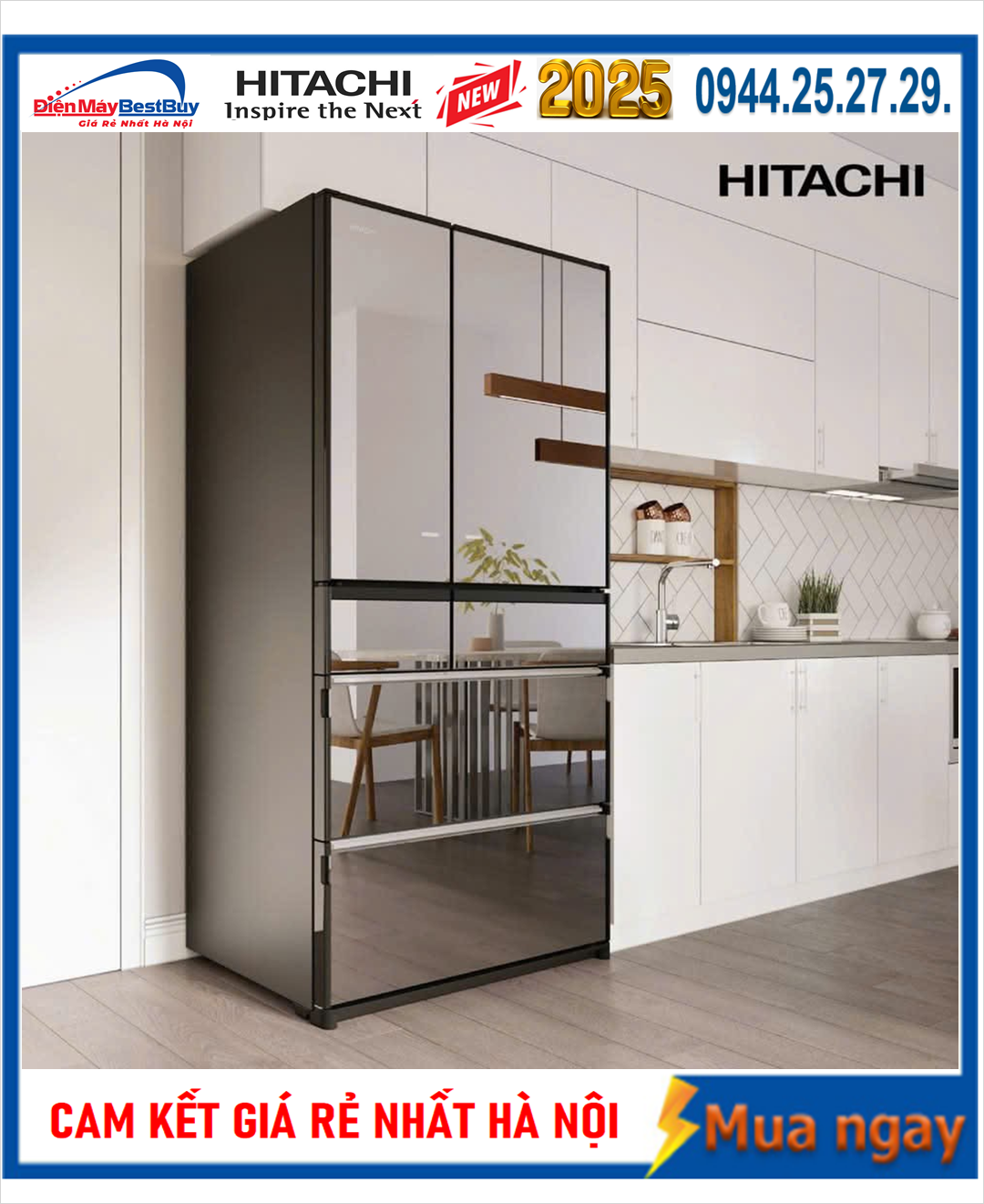 Tủ lạnh Hitachi Inverter 735L 6 cửa R-ZX740KV (X)