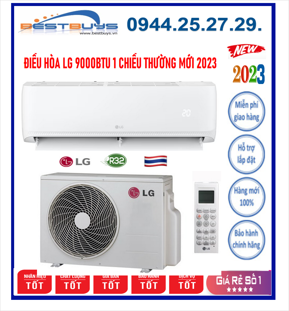 ĐIỀU HÒA LG 1 CHIỀU THƯỜNG 9000BTU K09CH MODEL MỚI 2023