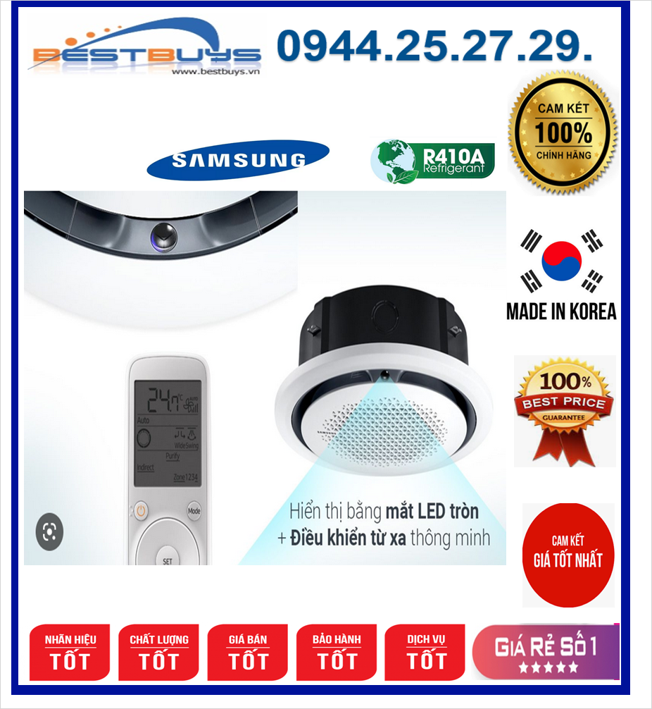 Điều hòa Cassette  âm trần 360 độ Samsung 1 chiều 1 pha  AC071TN4PKC/EA ( Công suất phòng 30m2 - 40m2 )