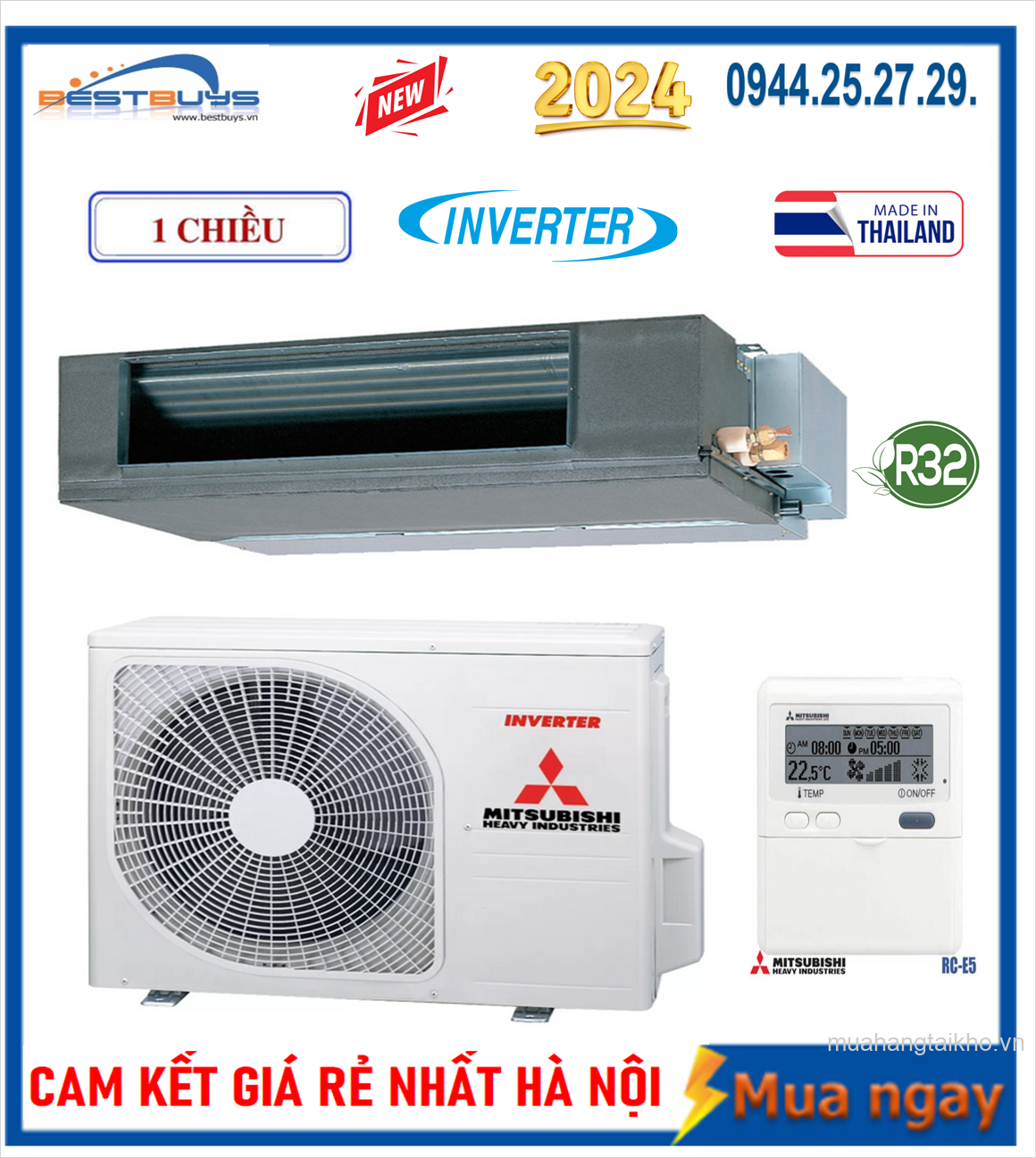 Điều hòa nối ống gió Mitsubishi Heavy inverter 15000BTU - FDUM40YA-W5