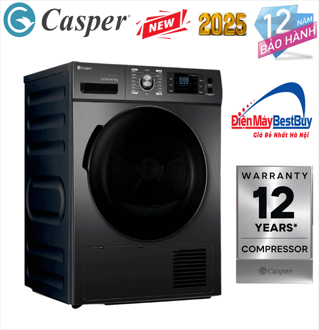 Máy sấy ngưng tụ Casper 8 kg TD – 80CGB