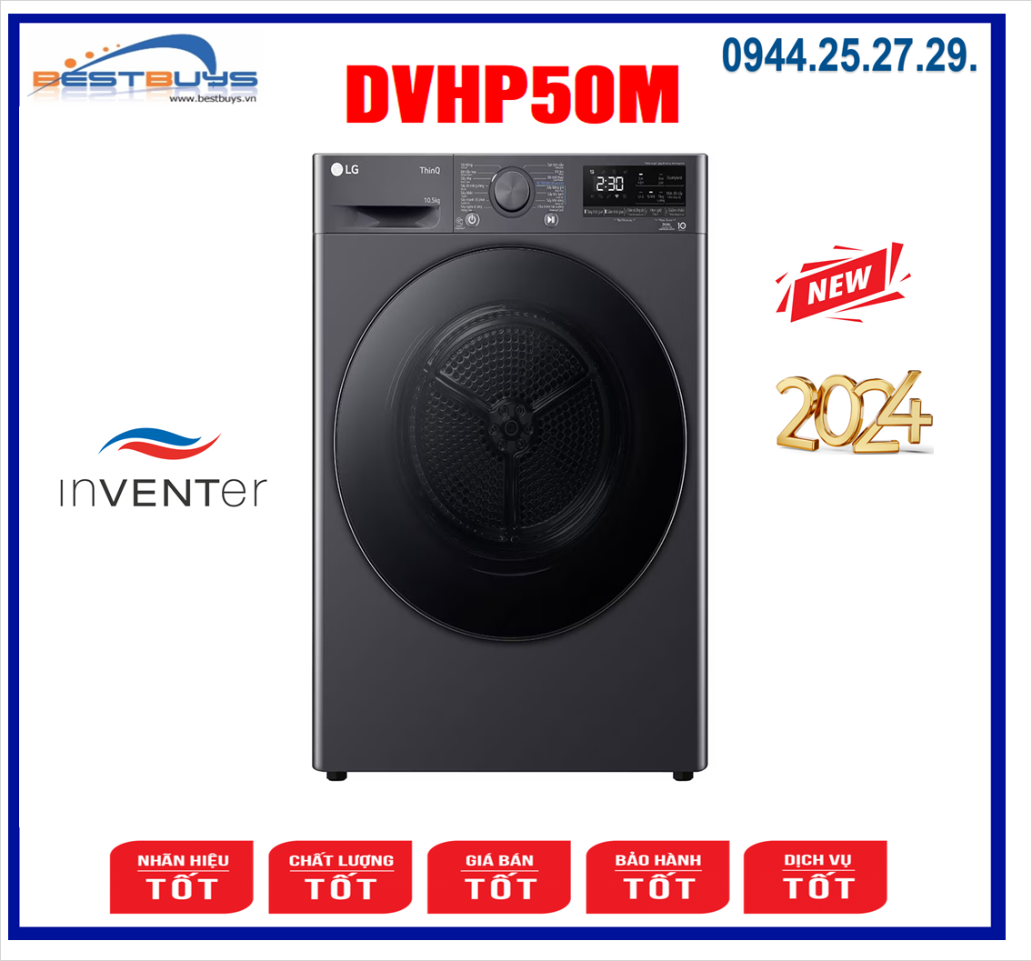 Máy Sấy Bơm Nhiệt LG Inverter 10.5 Kg DVHP50M Mới [2024]