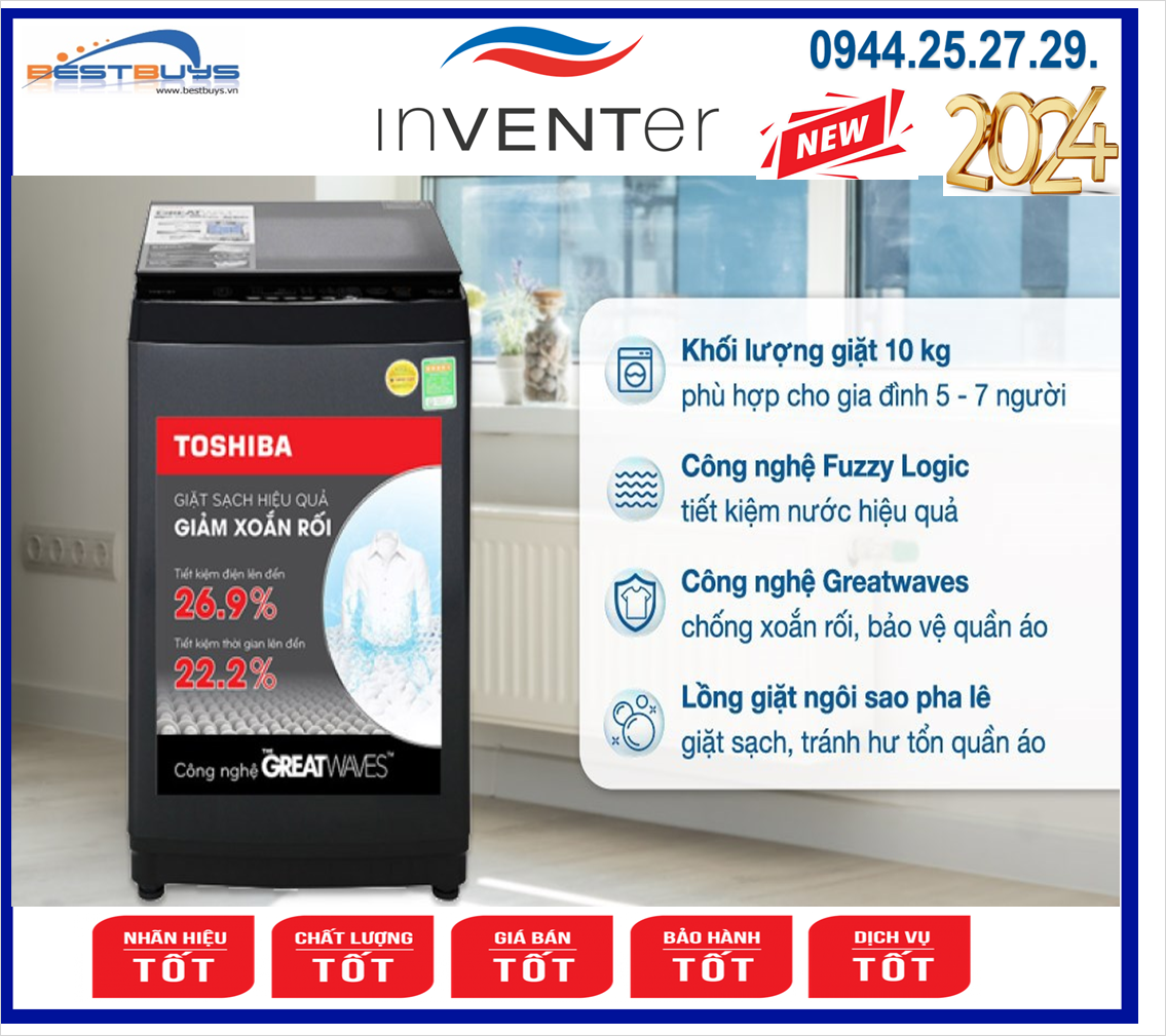 Máy giặt Toshiba 10 kg AW-M1100PV(MK) 