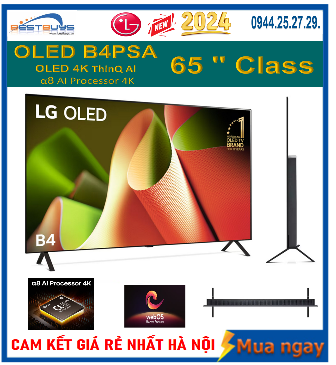 Smart Tivi LG OLED 65B4PSA 4K 65 inch [2024]
