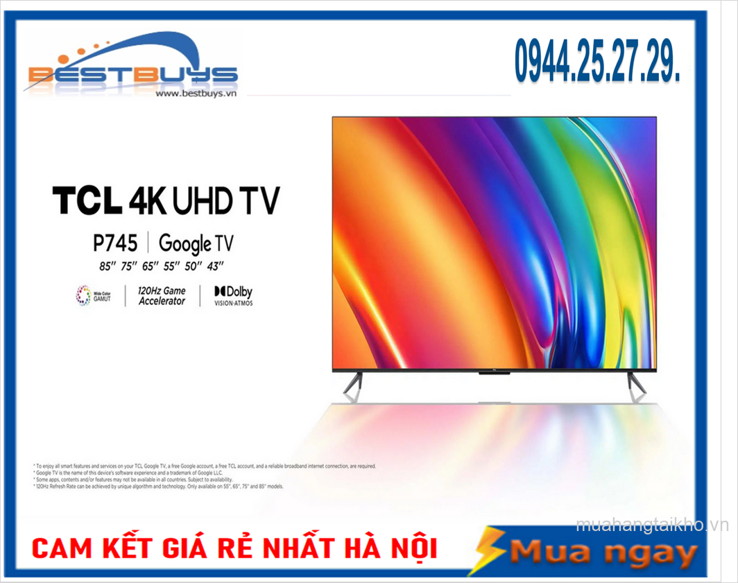 Google Tivi TCL 98P745 4K 98 inch [2023]