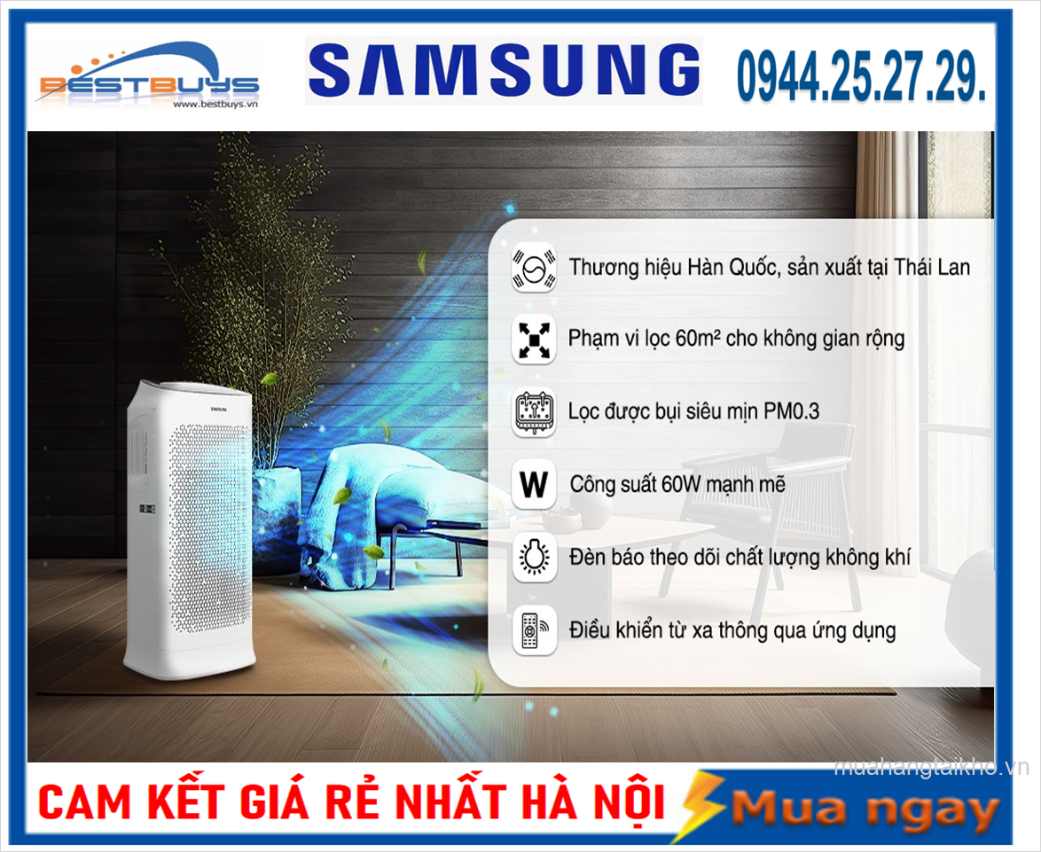 Máy lọc không khí Samsung 60m2 AX60R5080WD/SV