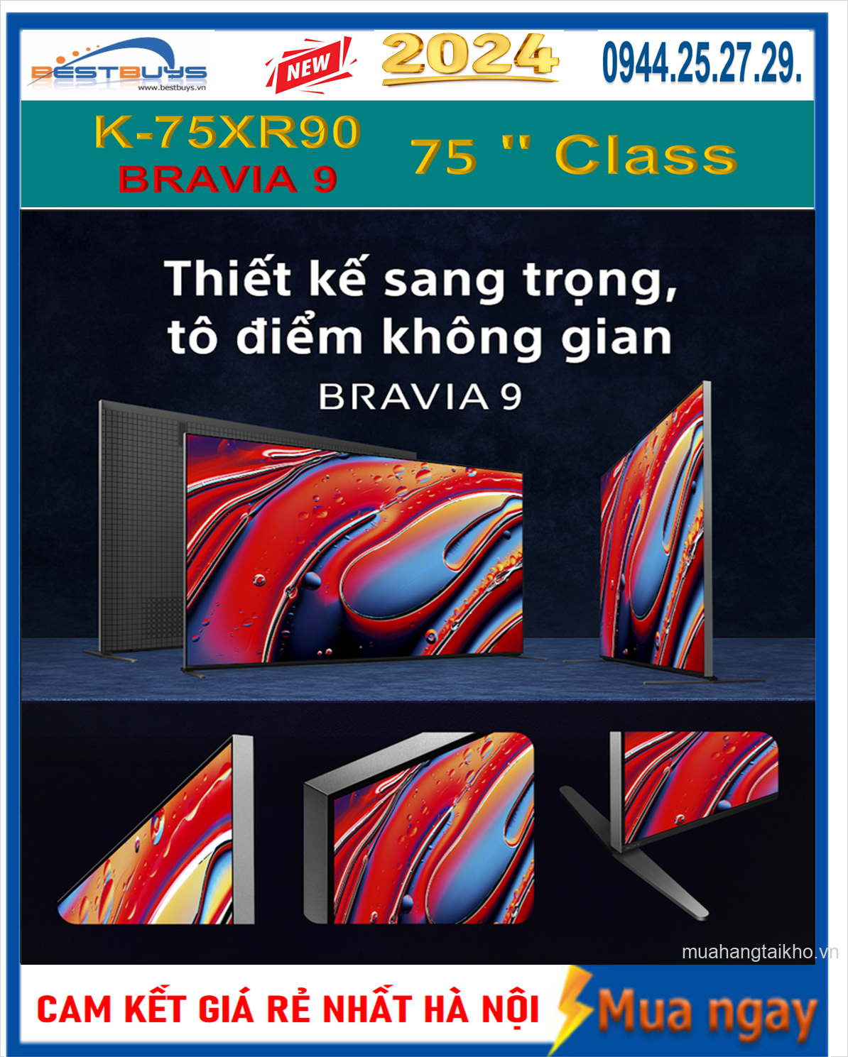 Tivi Sony 75 inch Mini Led 4K Bravia 9 K-75XR90 [2024]