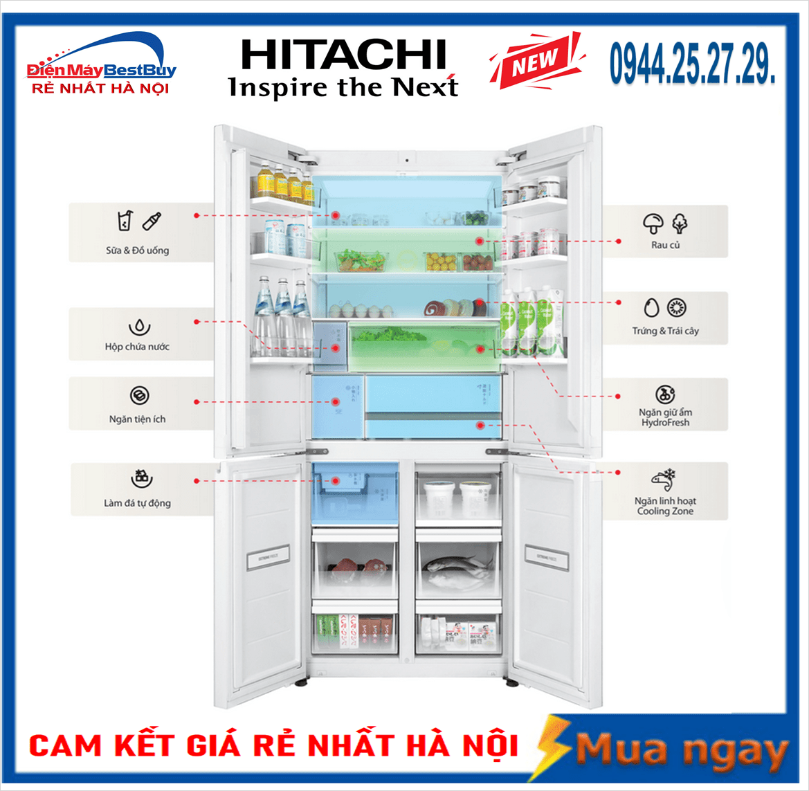 Tủ lạnh Toshiba Japandi Inverter 535 lít GR-RF695WI-PGV(67)
