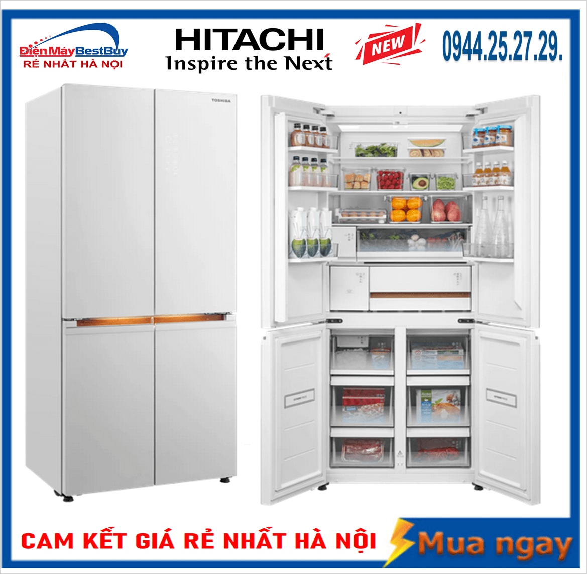Tủ lạnh Toshiba Japandi Inverter 535 lít GR-RF695WI-PGV(67)