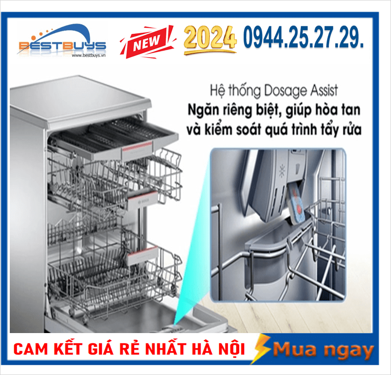 Máy rửa bát Bosch 14 bộ Serie 6 sấy Zeolith SMS6ZCI16E [Đức] New 2024