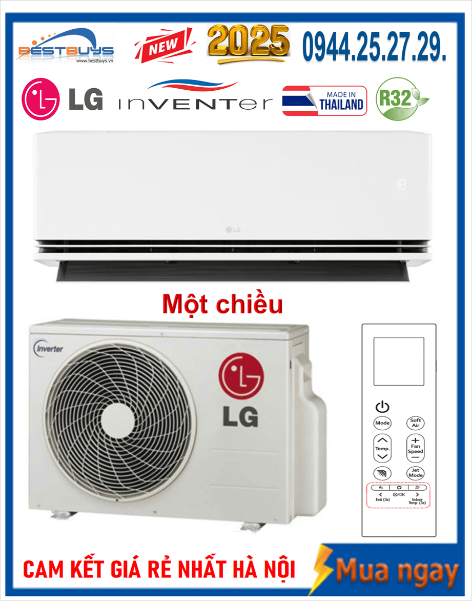 Điều hòa LG 9000 BTU 1 chiều inverter IDC09M1 Mới 2025