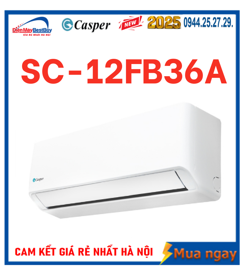 Điều hòa Casper SC-12FB36A 12000 BTU 1 chiều Inverter [2025]