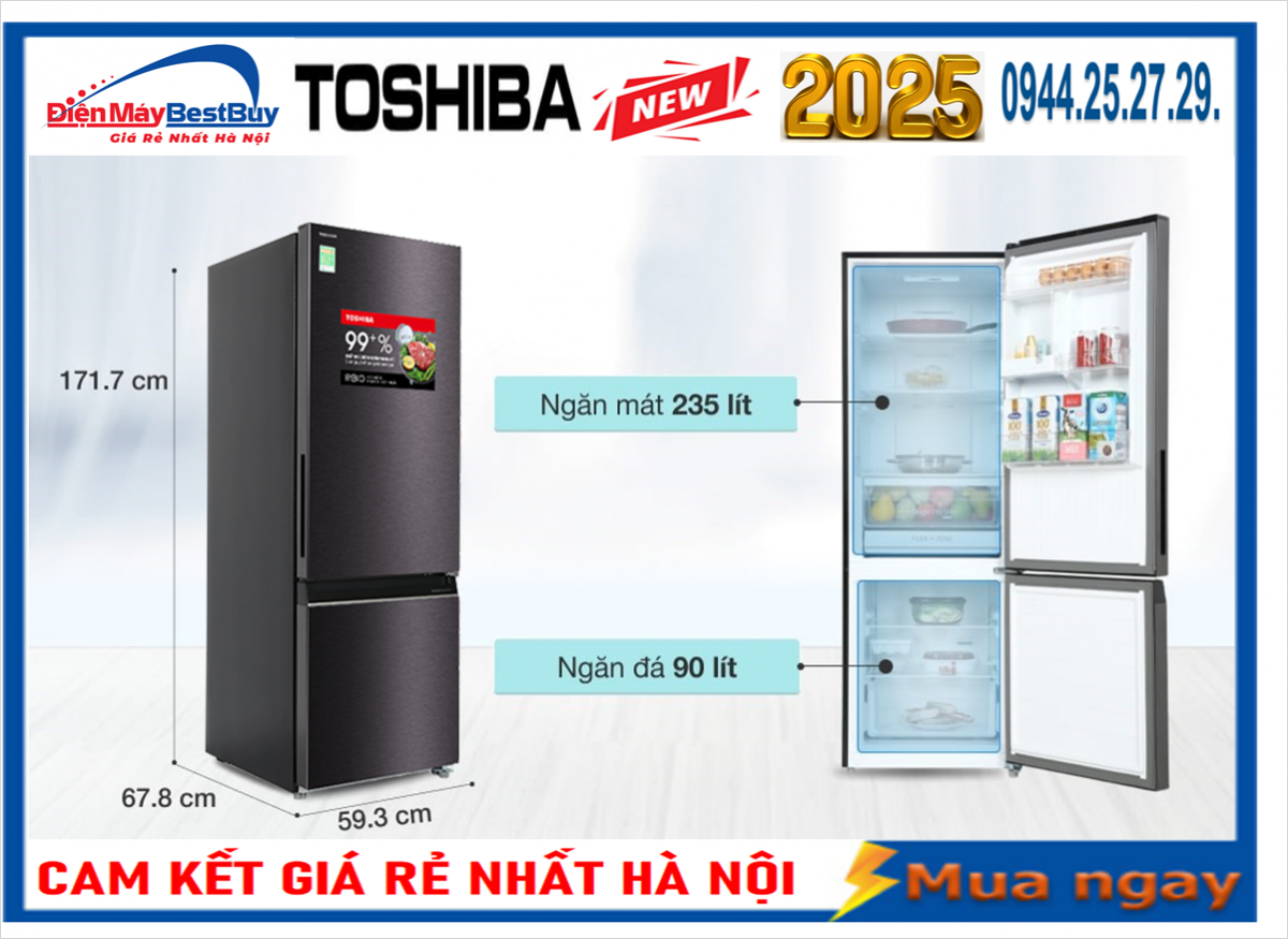 Tủ lạnh Toshiba Inverter 325L GR-RB410WE-PMV(37)-SG