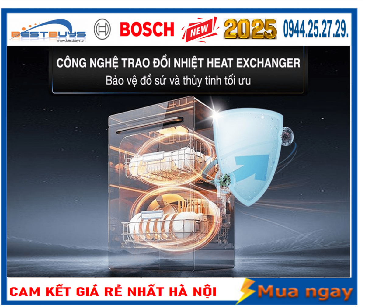 Máy rửa bát Bosch 14 bộ Serie 6 sấy Zeolith SMS6ZCI85M [Đức] New 2025