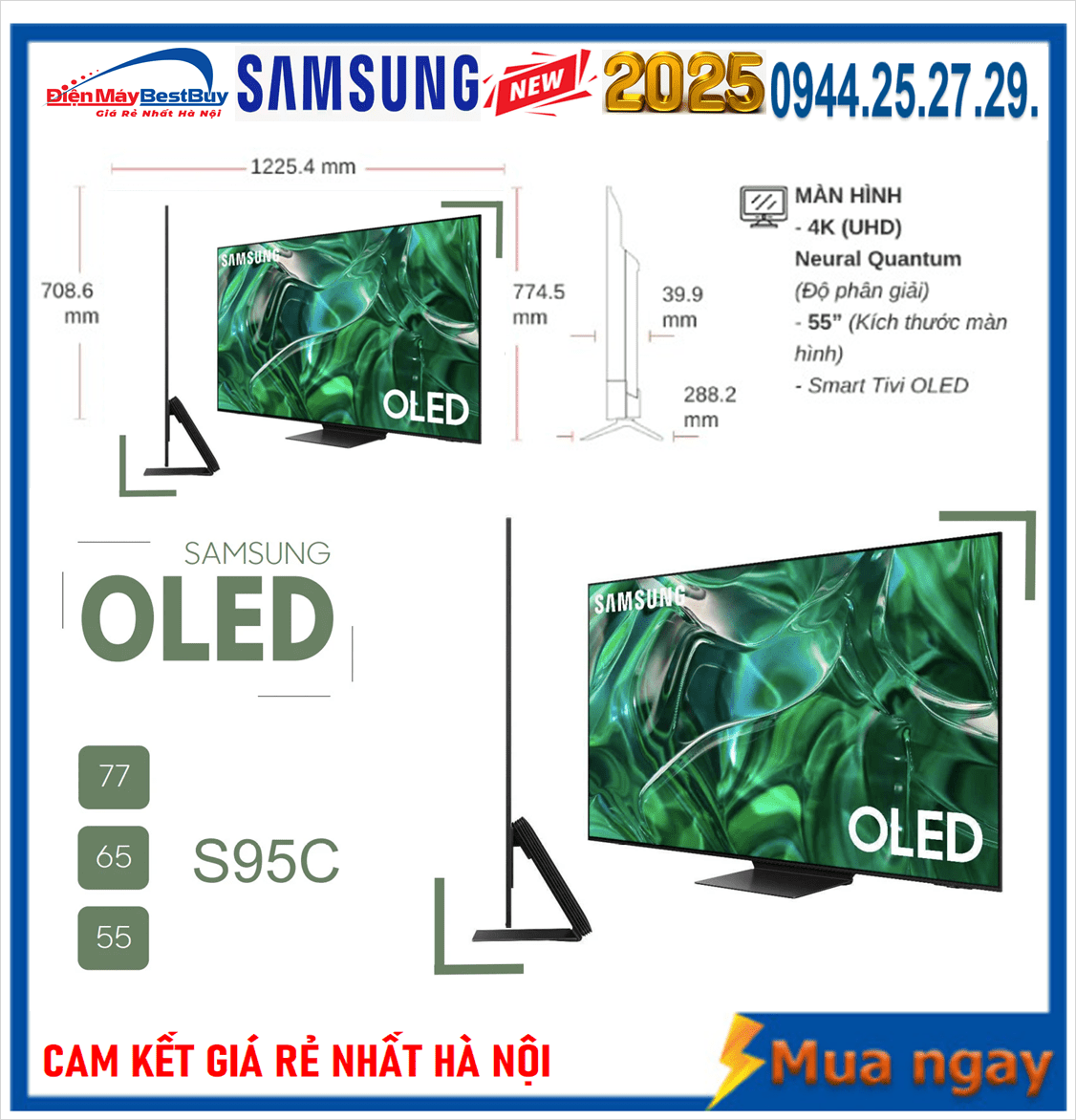 Tivi Samsung QA55S85F OLED 4K 55 inch [2025]