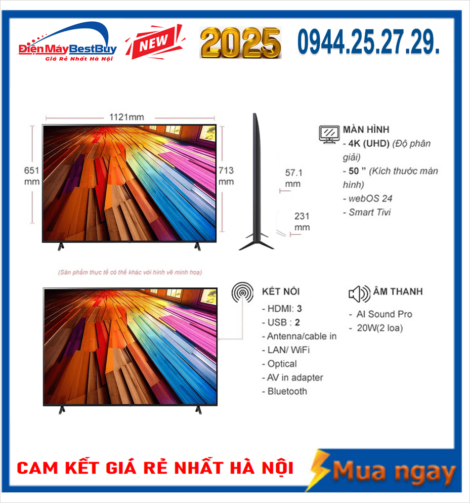 Smart Tivi LG 4K 50 inch 50UA8450ASA ThinQ AI [2025]
