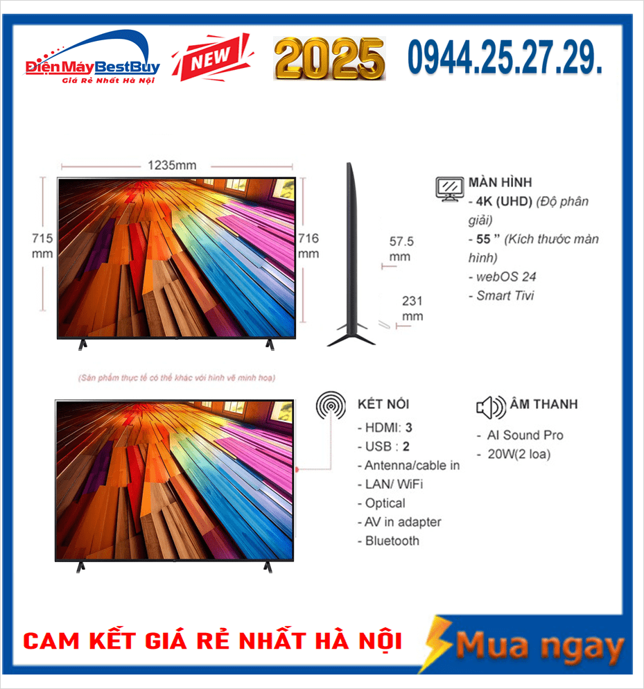Smart Tivi LG 4K 55 inch 55UA8450ASA ThinQ AI [2025]