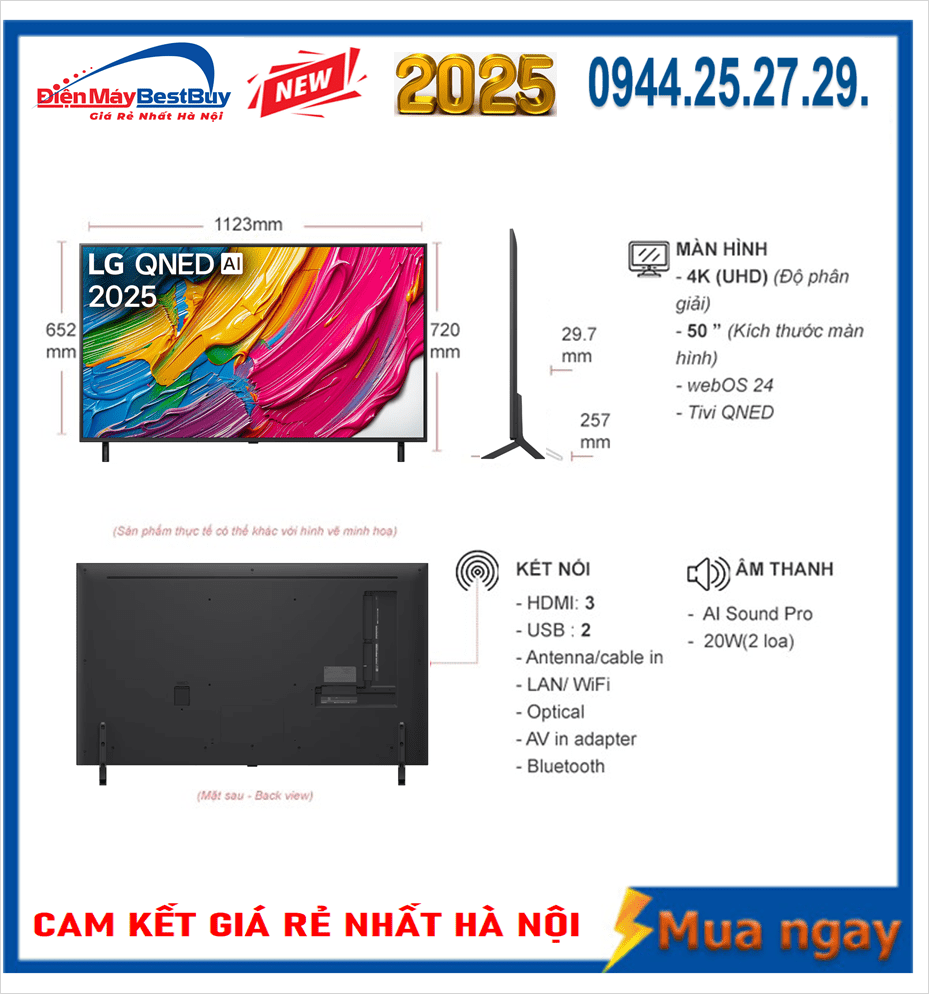 Tivi QNED LG AI 4K 50 inch 50QNED80ASA New [2025]