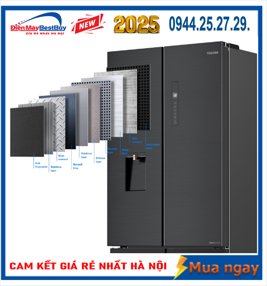 Tủ lạnh Toshiba Inverter 515 lít Multi Door GR-RF675WI-PMV(06)-MG