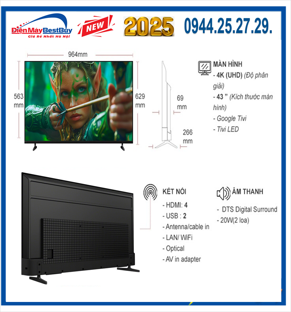 Nơi Bán Smart TiVi Sony BRAVIA 2 II 43 inch 4K HDR (K-43S25) Giá rẻ nhất