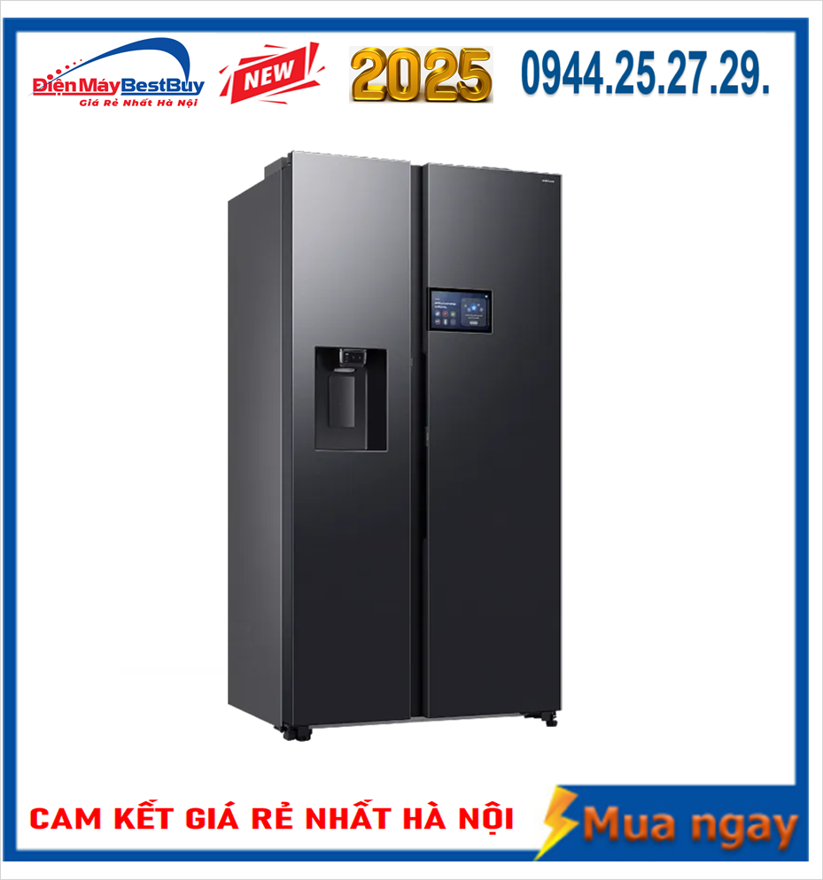 Tủ lạnh Samsung Inverter 615 lít Side By Side AI Home RS90F65D2FSV New [2025]