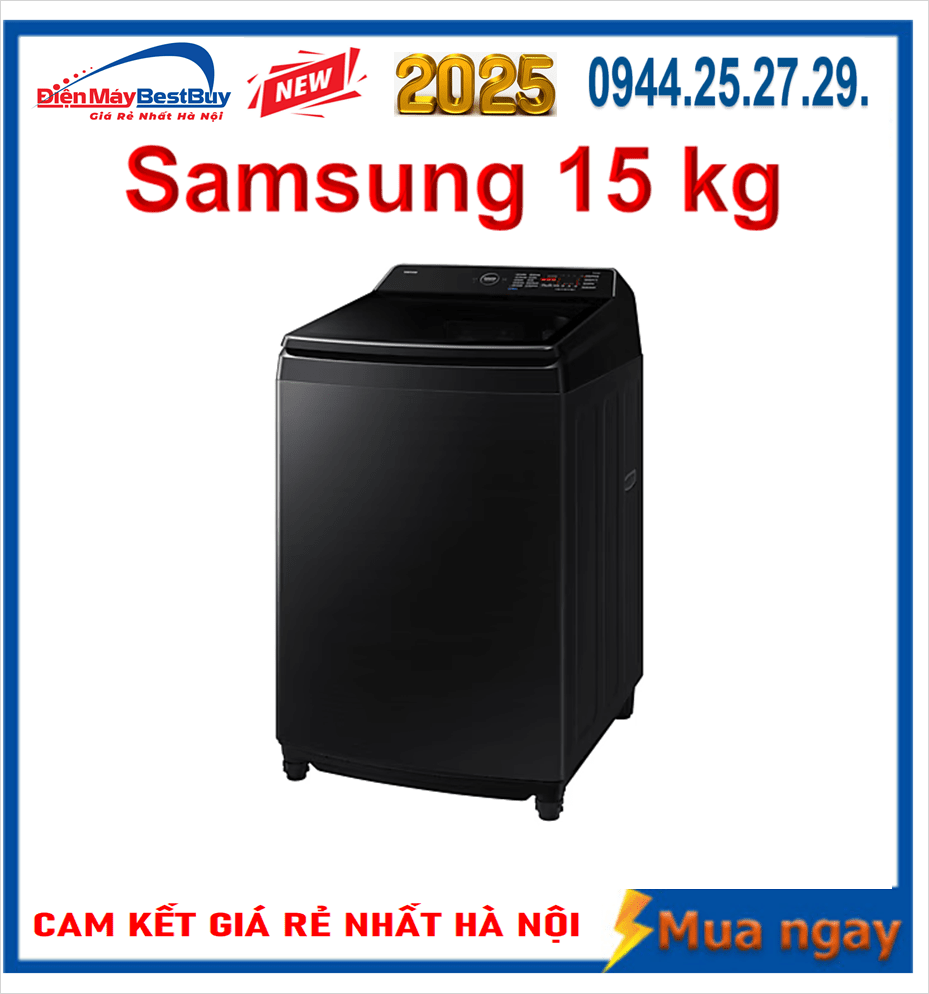 Máy giặt Bespoke Samsung Ecobubble Inverter 15Kg WA80F15B6BSV [2025]