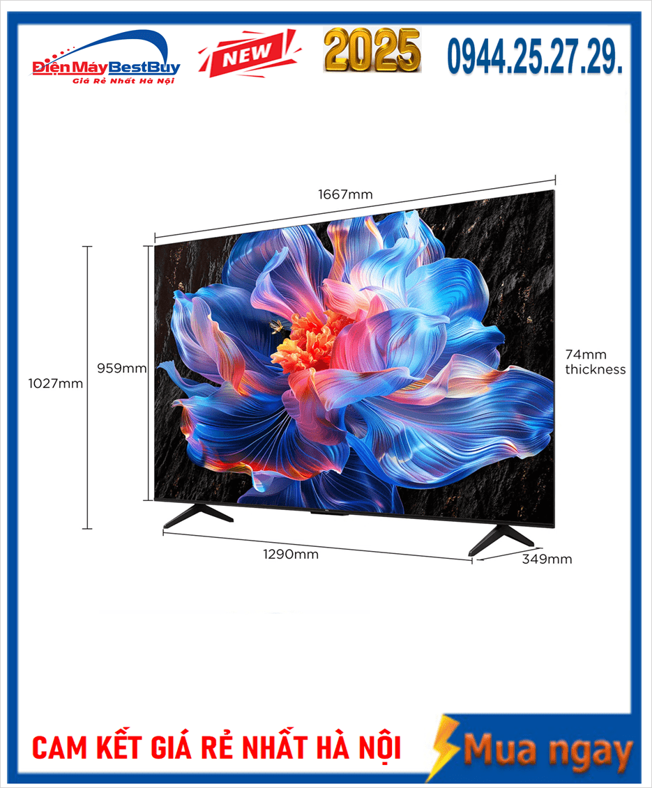 Bán Tivi LED TCL 4K 75 inch 75P6K Mới 2025