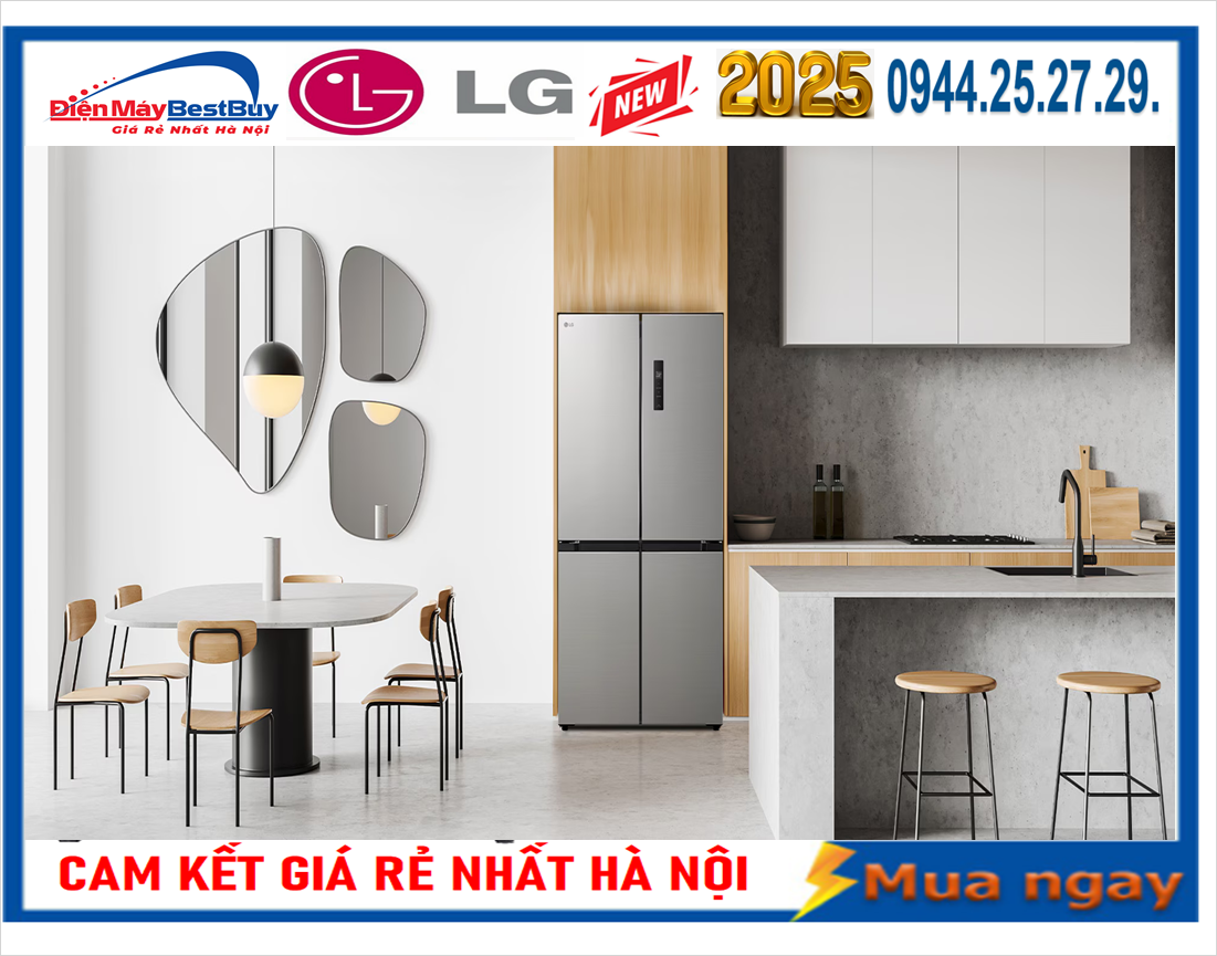 Tủ lạnh LG Inverter 474 lít Multi Door màu bạc LFB47SVM New 2025