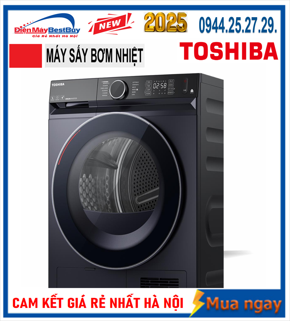 Máy sấy bơm nhiệt heat pump Toshiba 10 Kg TD-BP110GHV(MG) New 2025