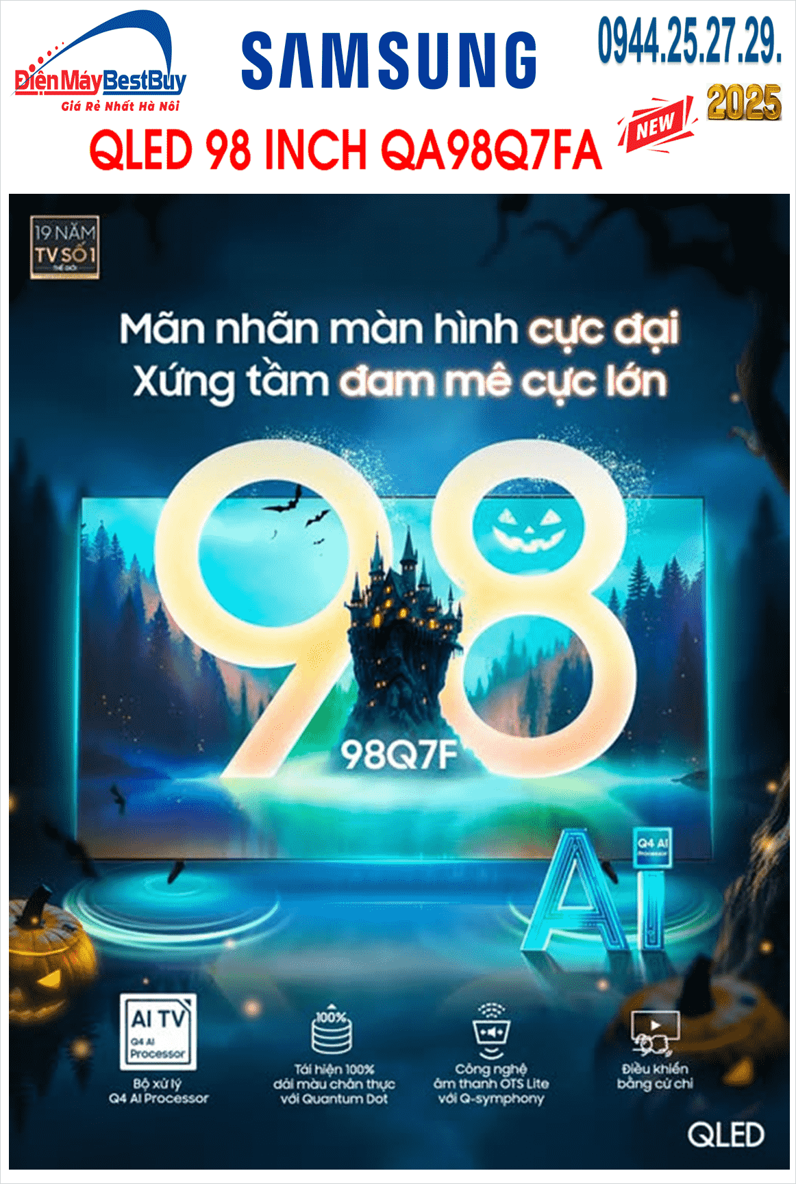 Tivi QLED Samsung AI 4K 98 inch 98Q7FA [2025]