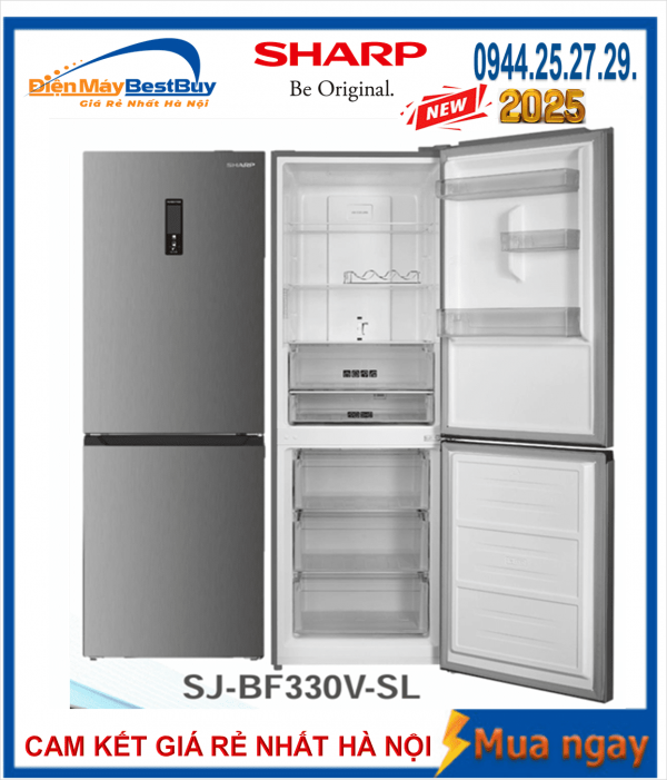 Tủ lạnh Sharp SJ-BF330V-SL Inverter 323 lít