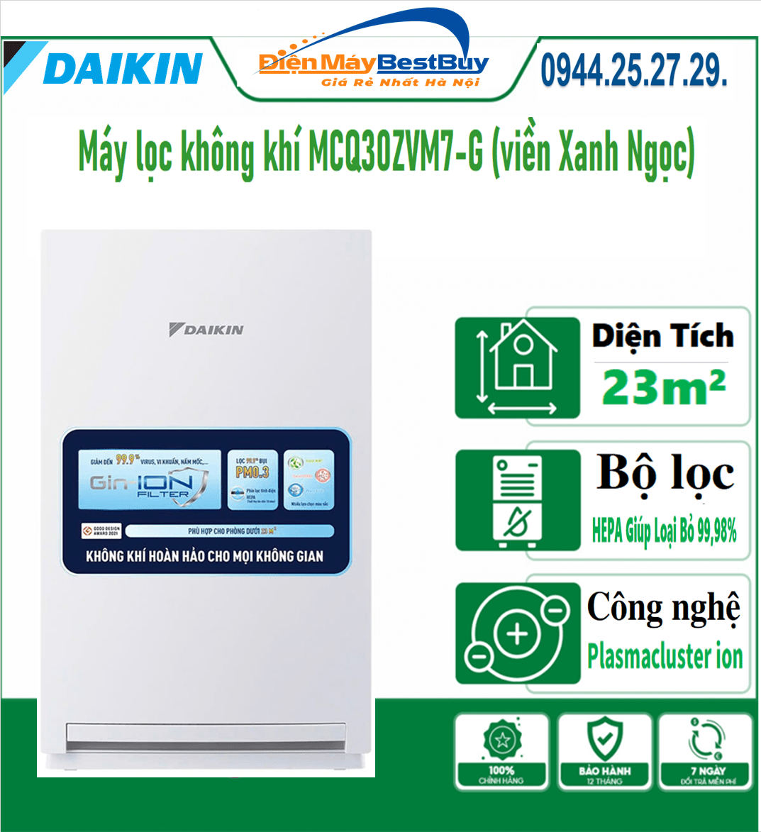 Máy lọc không khí Daikin MCQ30ZVM7-G NEW 2025