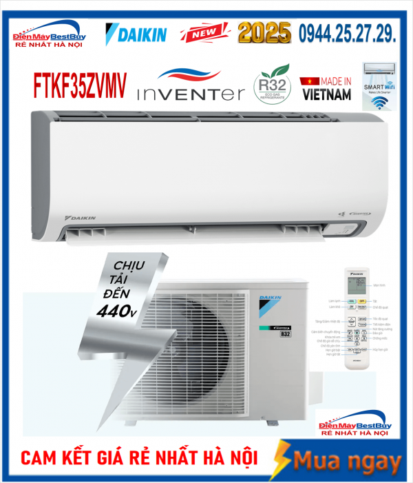Điều hòa Daikin FTKB35ZVMV Inverter 12000 1 chiều