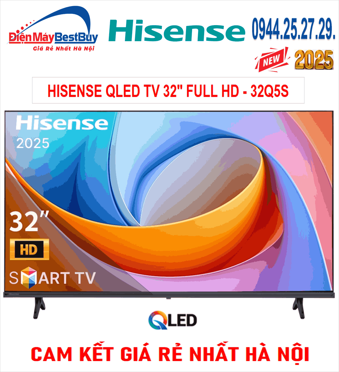 Tivi QLED Hisense HD 32 inch 32Q5S