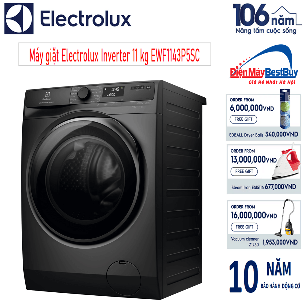Máy giặt Electrolux 11kg UltimateCare 500 [EWF1143P5SC]