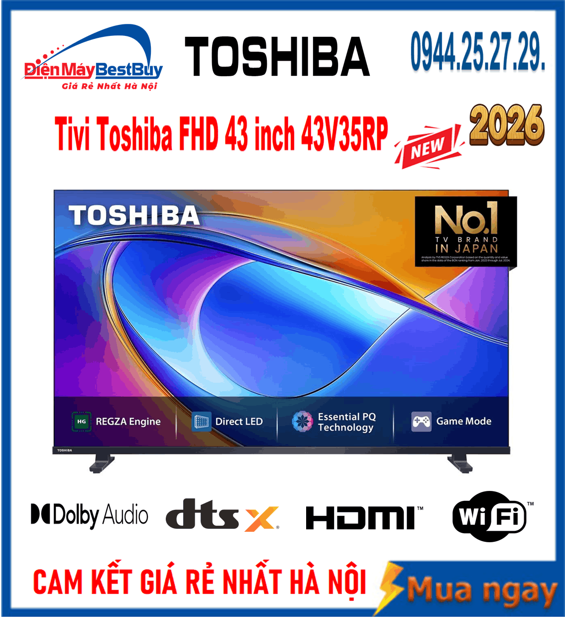 Bán Tivi Toshiba FHD 43 inch [43V35RP] Rẻ nhất hà nội