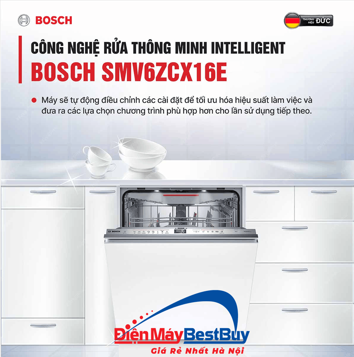 Máy Rửa Bát  Âm Tủ BOSCH SMV6ZCX16E Serie 6