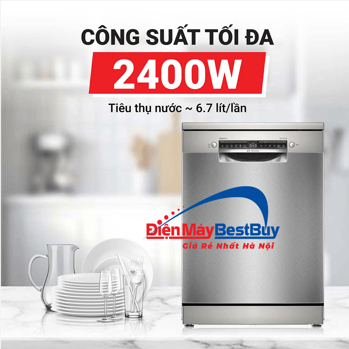 Máy Rửa Bát Độc Lập BOSCH SMS4ECI26E 13 Bộ