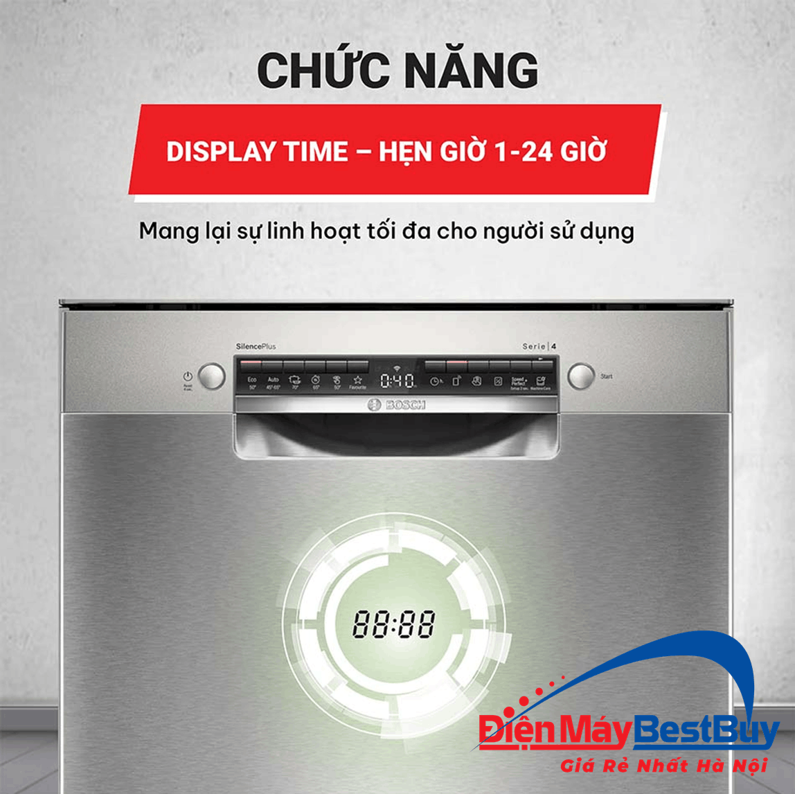 Máy Rửa Bát Độc Lập BOSCH SMS4ECI26E 13 Bộ