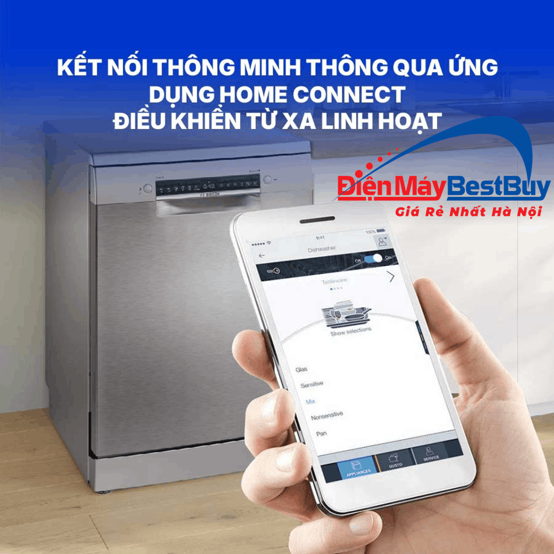 Máy Rửa Bát Độc Lập BOSCH SMS4HTI16E