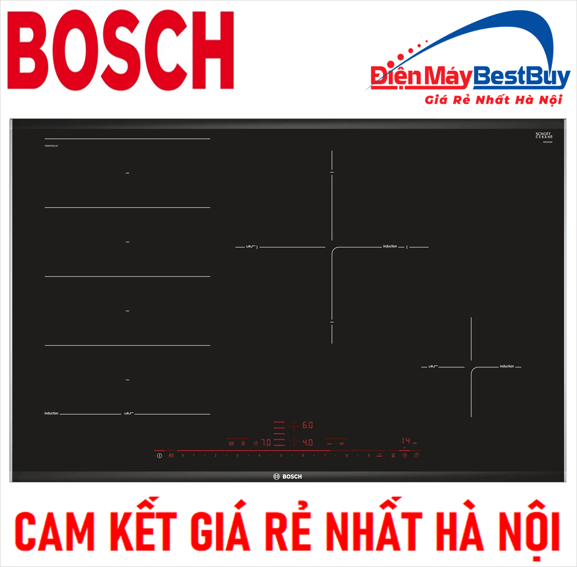 Bếp Từ 4 Vùng Nấu Lắp Âm Bosch PXE875DC1E