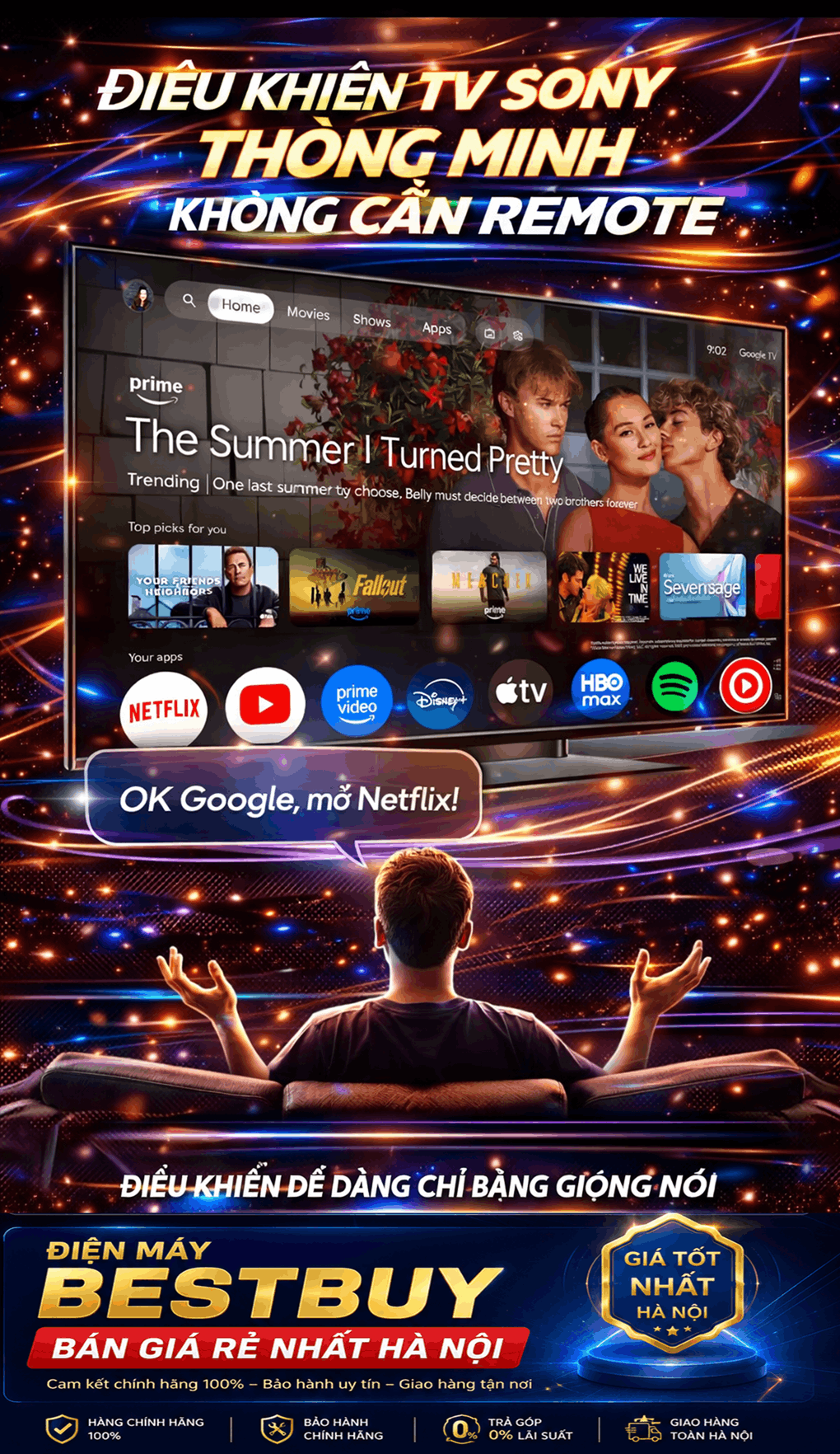 Google Tivi Sony 85 inch Mini Led 4K Bravia 9 II (K-85XR90M2) Mới 2026